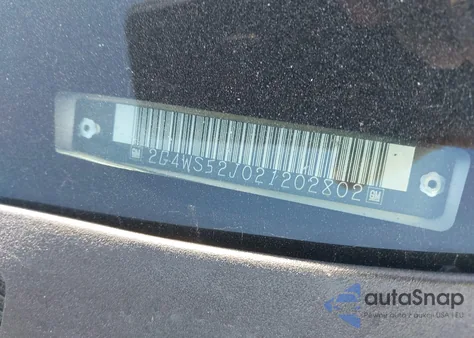 2002 Buick Century Custom z USA, uszkodzony, nr VIN 2G4WS52J021202802